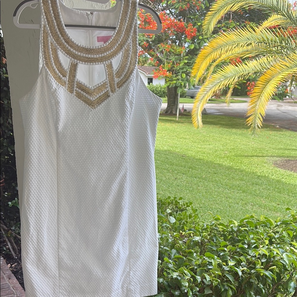 Lilly Pulitzer White and Gold Mini Dress
Laundered, perfect condition - Picture 4 of 16